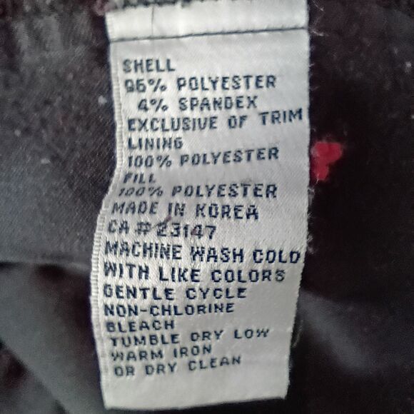 Talbots Black Quilted Jacket Snap Front Corduroy Trim 1XL - Picture 7 of 7